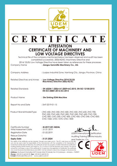 Die Sinking EDM CE Certificate